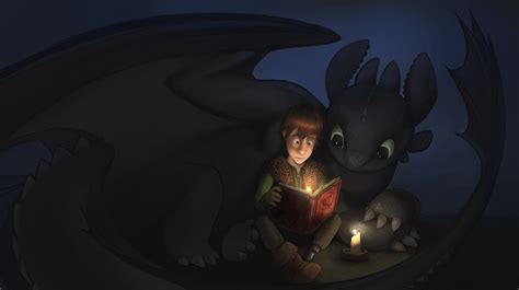 Toothless and Hiccup read a book - How to Train Your Dragon Fan Art ...