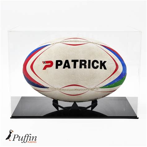 Rugby Ball Display Case | Puffin Plastics