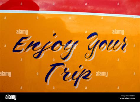 Enjoy your trip sign on the old style buses that are the main Stock ...