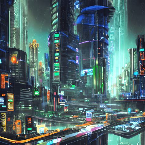 Cyberpunk Future City Graphic · Creative Fabrica