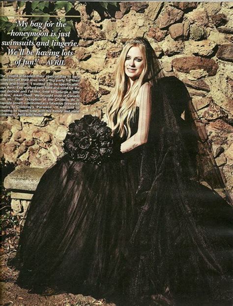 Avril Lavigne Black wedding dress! #Chavrilwedding | Black wedding ...