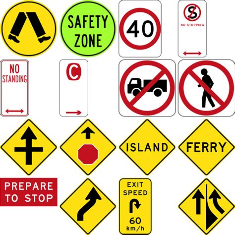 175 Road Signs in Australia Vector | Super Coloring