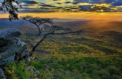 Cheaha Mountain Pulpit Rock Sunset Photograph by James Frazier - Fine ...