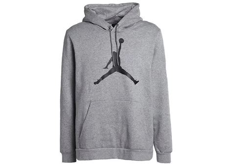 Nike Jordan Air Logo Fleece Hoodie Grey Heather/Black Men's - FW23 - US