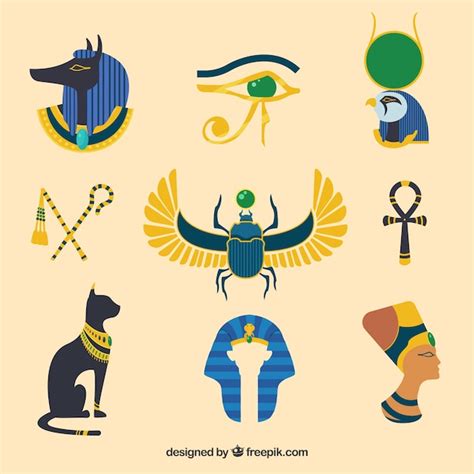 Egypt gods and symbols collectio | Free Vector