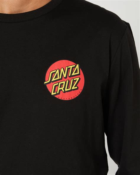 Santa Cruz Classic Dot Mens Ls Tee - Black | SurfStitch