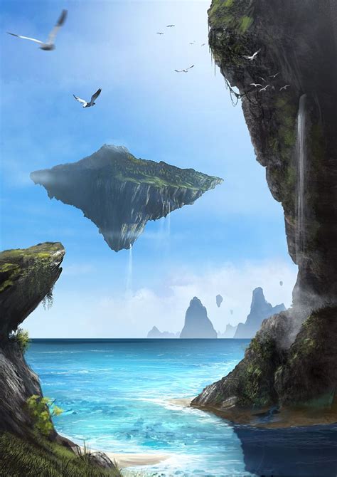 The Floating island | Fantasy landscape, Environment concept art ...