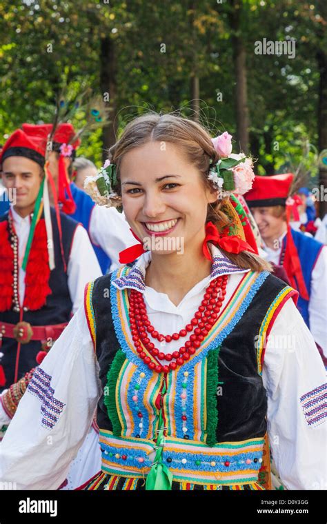 Poland, Girl in Traditional Polish National Costume Stock Photo - Alamy