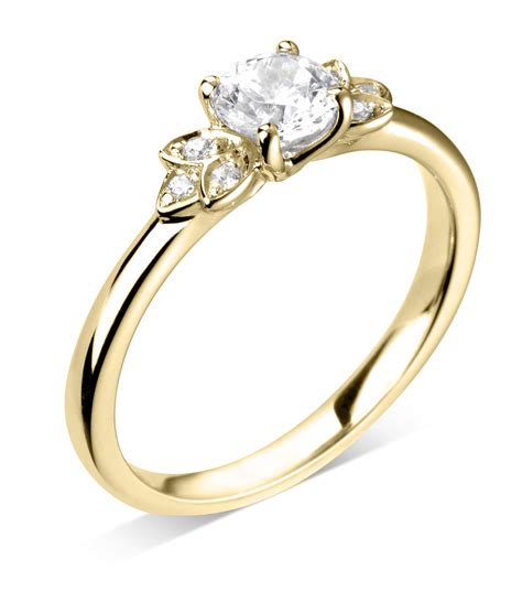 Diamond Lotus Flower Ring in 18ct Yellow Gold (0.38cts) | Bradley's ...