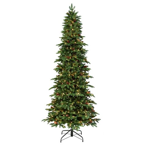 Puleo International 7.5' Pre-Lit Slim Montville Spruce Artificial ...