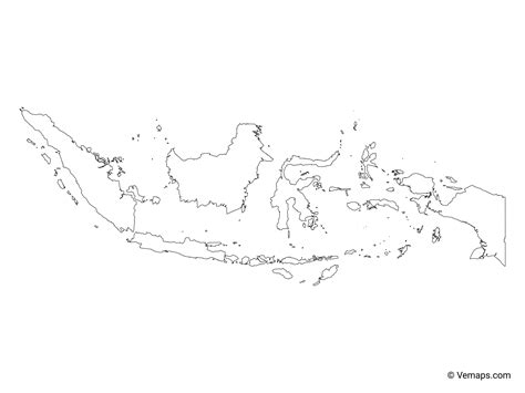 Outline Map of Indonesia | Free Vector Maps