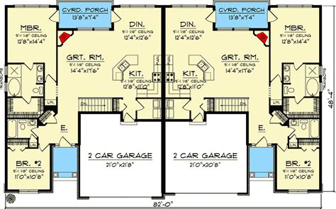 Duplex Home Plan with European Flair - 89295AH | Architectural Designs ...