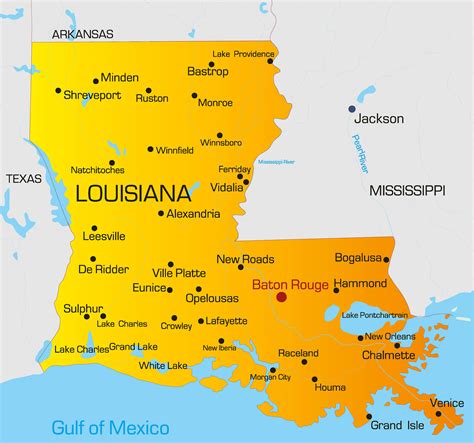 Louisiana Map - Guide of the World