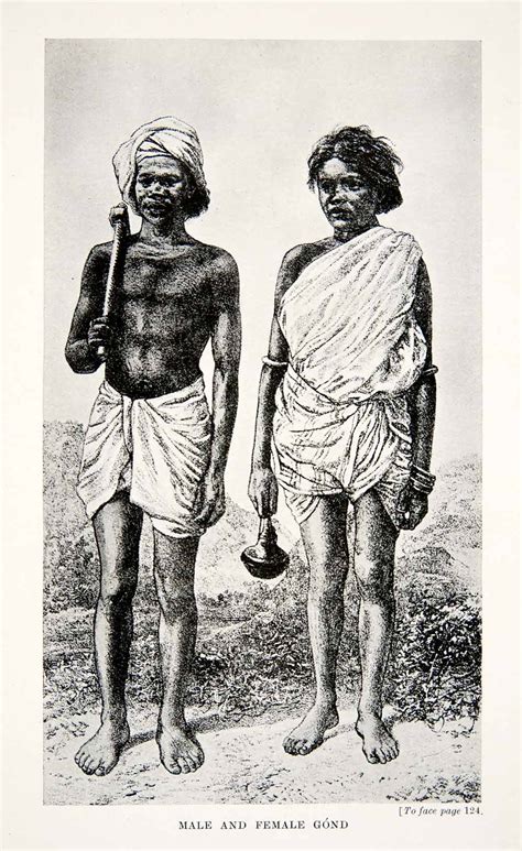 1920 Print Gond Gondi Tribe India Costume Madhya Pradesh Maharashtra ...