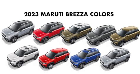 2023 Maruti Brezza Colors: Blue, Red, Silver, Khakhi, Grey, White ...