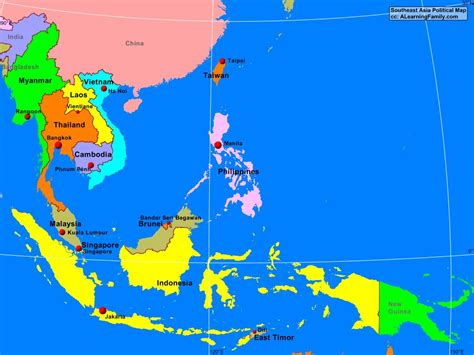 Southeast Asia Political Map - A Learning Family