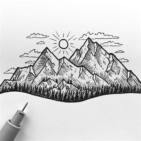 Pencil Easy Simple Mountain Drawing : See more ideas about mountain ...