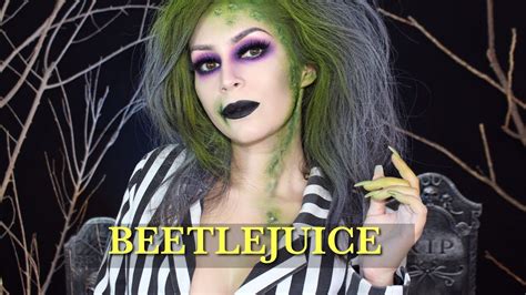 BEETLEJUICE Halloween makeup tutorial l Beetlejuice girl version l ...