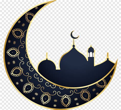 Blue and yellow crescent moon illustration, Ramadan Moon Eid al-Fitr ...