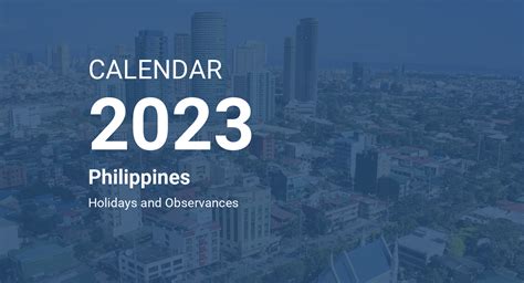 Year 2023 Calendar – Philippines