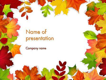 Fall Leaves Border Frame PowerPoint Template | Powerpoint templates ...