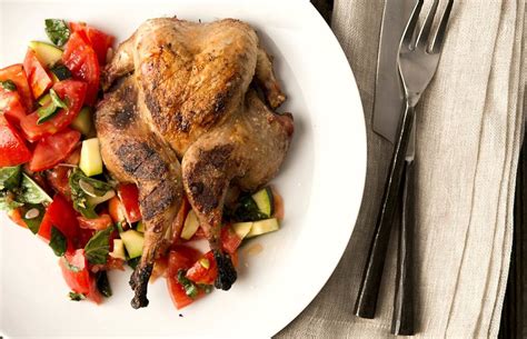 Grilled Partridge Recipe - Grilled Chukar with Tomato Salad