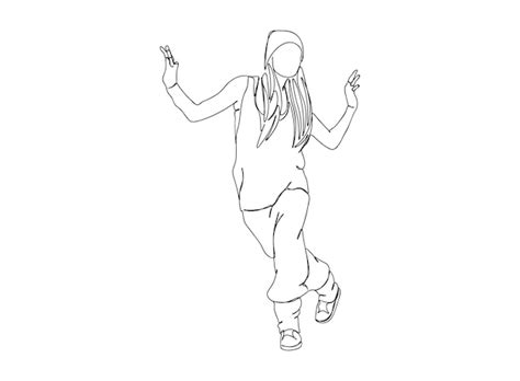 Premium Vector | Hip Hop Dancer single-line art drawing continues line ...