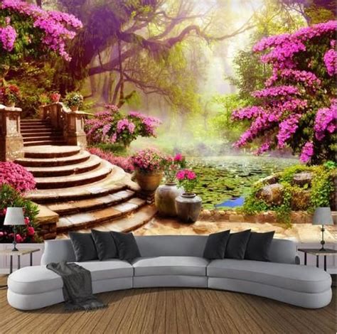 Peel And Stick 3d Mural Forest Wall paper Decor Wallpaper Wall Murals ...