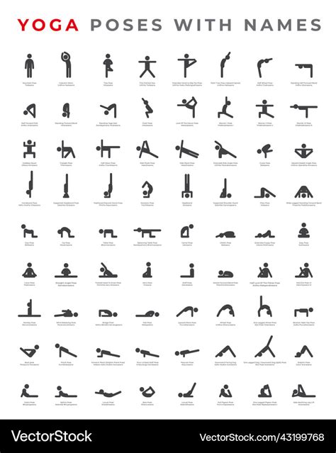 Big Set Of Yoga Poses Asanas With Names Yoga Asanas Names Headstand ...