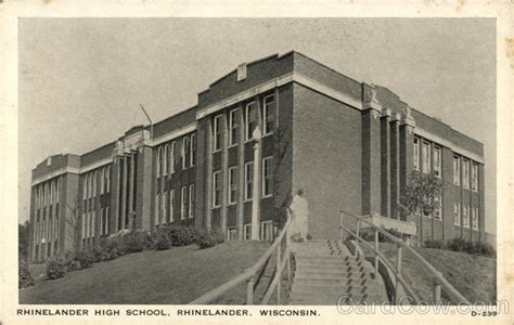 Rhinelander High School Wisconsin Postcard