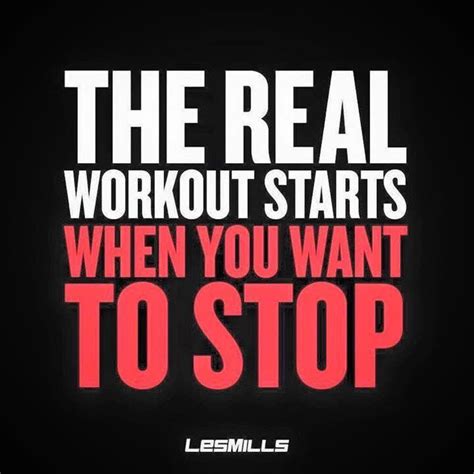 Les Mills "The real workout starts when you want to stop" | Ejercicios ...