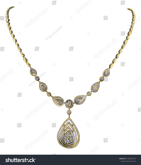 Pencil Drawing Precious Necklace Diamond Isolated Stock Illustration ...