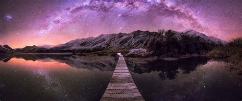 2560x1080 Resolution Galaxy Stars Over Mountain 2560x1080 Resolution ...