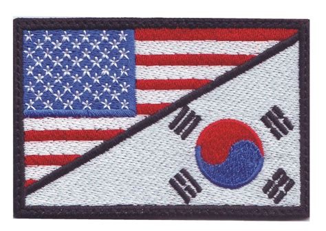 US / South Korea Flag Embroidered Patch - Etsy