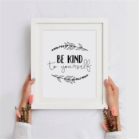 Be Kind to Yourself Printable Wall Art Quote Inspirational - Etsy