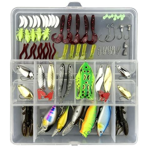 75pcs Freshwater Fishing Lures Kit Fishing Tackle Box with Tackle ...