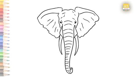 Elephant Head Outline Drawing