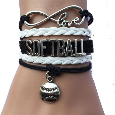 Drop Shipping Infinity Love Softball Bracelet Softball Charm Sports ...