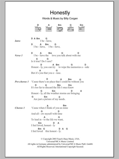 Honestly by Zwan - Guitar Chords/Lyrics - Guitar Instructor