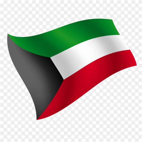 Kuwait flag waving vector on transparent background PNG - Similar PNG