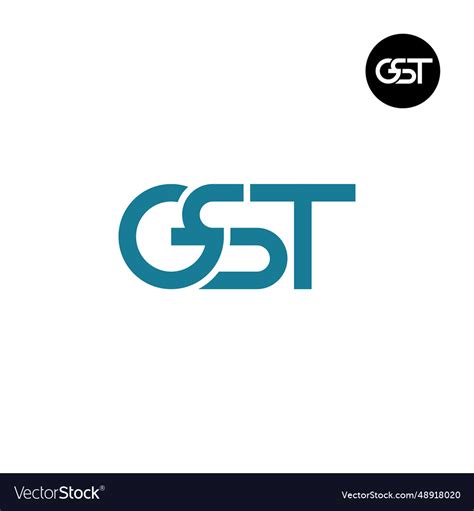 Letter gst monogram logo design Royalty Free Vector Image