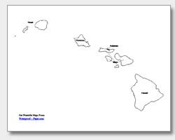 Printable Hawaii Maps | State Outline, County, Cities