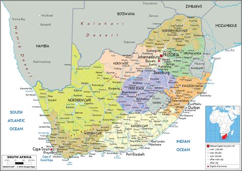 South Africa In Africa Map