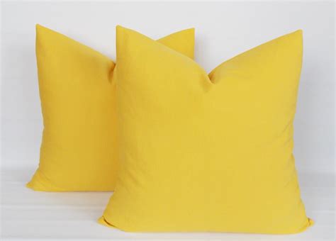 SET 2/ Solid Yellow Pillowyellow Decorative Pillow Yellow - Etsy