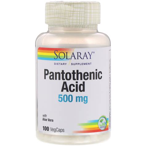 Solaray Pantothenic Acid 500mg | Vitamin B-5 for Coenzyme-A Production ...