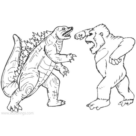 Godzilla Vs Kong Coloring Pages Monsters