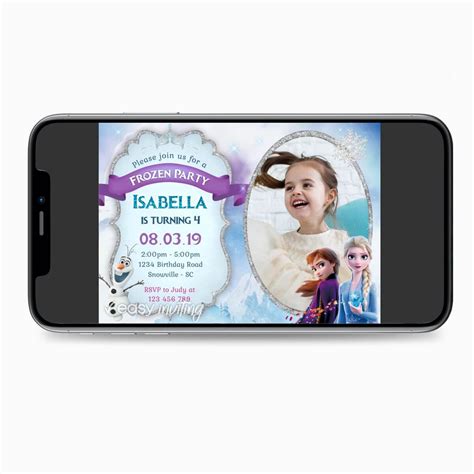 Frozen 2 Birthday Invitation with Photo – Easy Inviting