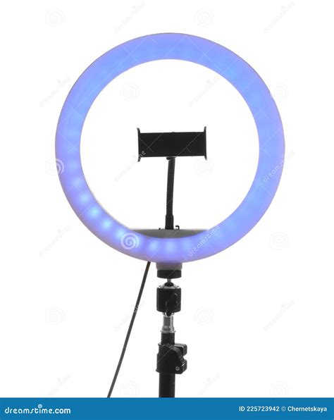 Tripod with Ring Light Isolated on White Stock Photo - Image of ...