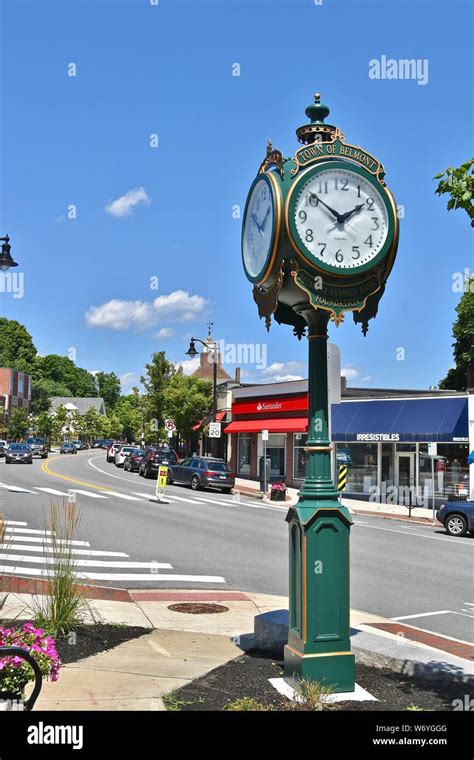 A view of Belmont Center (downtown Belmont), Massachusetts in Metro ...