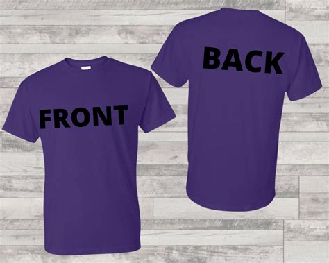 Front & Back Purple T-shirt Mockup Purple Gildan T-shirt | Etsy